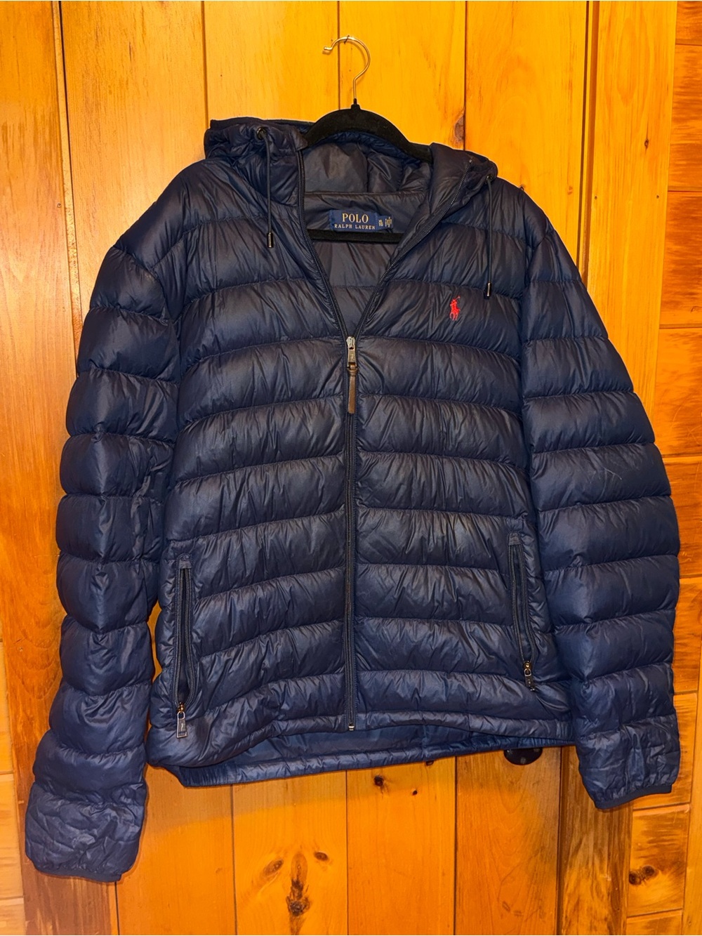 Polo Ralph Lauren Men’s XL Packable Hooded Down Puffer Jacket Navy